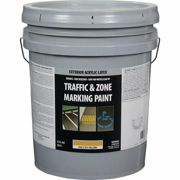 Traffic And Zone Traffic & Zone Yellow Latex 5 Gal. Traffic Paint Z90Y00811-20